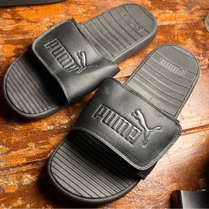 PUMA women’s Black Slide Sandals